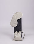 Silk Travel Eye Mask - Pearl Grey Piped In Ivory