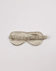 Silk Travel Eye Mask - Pearl Grey Piped In Ivory