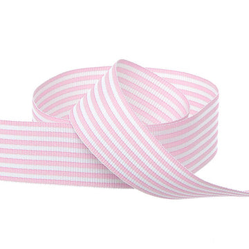 Pink & White Striped Ribbon