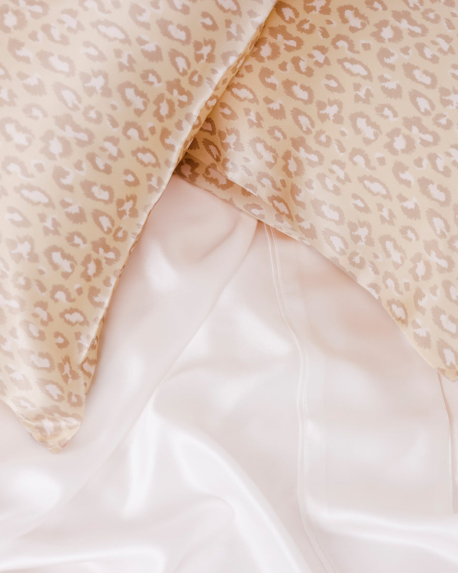 Silk Pillowcase - Sand Leopard