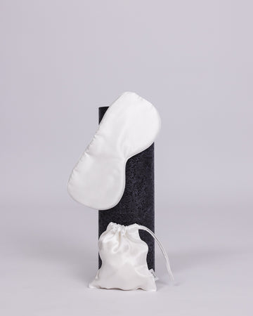 Silk Travel Eye Mask - Arctic White / Storm Cloud
