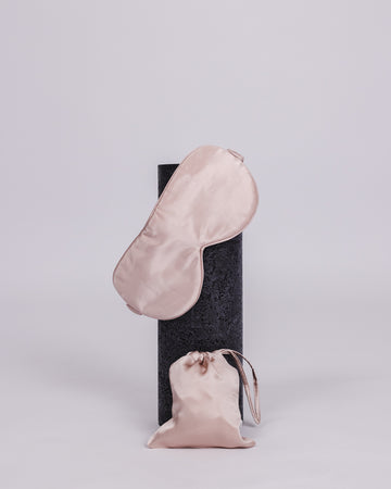 Silk Travel Eye Mask - Tea Rose / Silver Mist
