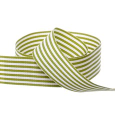 Moss White Striped Ribbon
