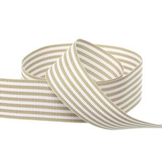 Natural White Striped Ribbon